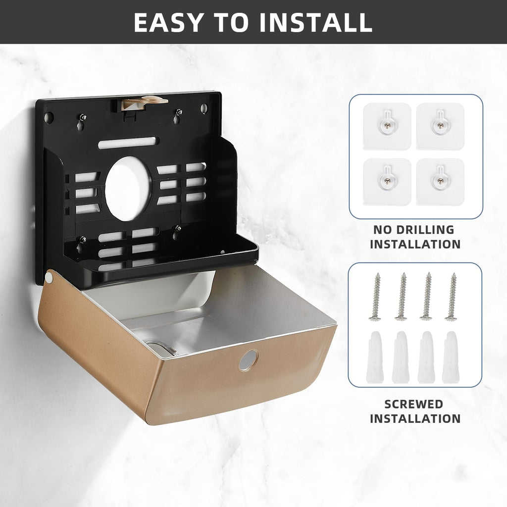 Modundry Multifold Z-Fold Paper Towel Dispensers Wall Mount, No Drill, Gold