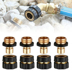 Garden Hose Quick Connector Fittings, 2026 New Water Hose Adapter, Durable 3/4 In Hose Connector, Universal Hose Adapter for Instant Connection, Quick Release Water Hose Adapter for Garden (4, Brass)