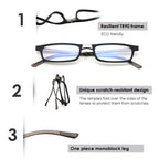 SKYOAK Evolved Folding Reading Glasses For Women Men Blue Light Blocking Anti UV Eyestrain Foldable Portable Compact Readers with Flat Hard Case Pocket Computer glasses 2.0 BLACK