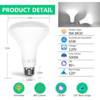 DAYBETTER BR30 LED Light Bulbs Indoor Flood Light, 5000K Daylight White LED Bulb 65W Equivalent, Dimmable, E26 Base, 800LM, Recessed Can Bulb for Living Room Bedroom Dining Room Bathroom, 12Pack