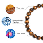 M MOOHAM Mens Beaded bracelets set, Natural Black Lava Rock Stone Bracelet