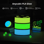ANYCUBIC PLA 3D Printer Filament, Glow in The Dark, 3D Printing PLA Filament 1.75mm Dimensional Accuracy +/- 0.02mm, 1KG Reusable Spool (2.2 lbs), Green PLA, Glow Green