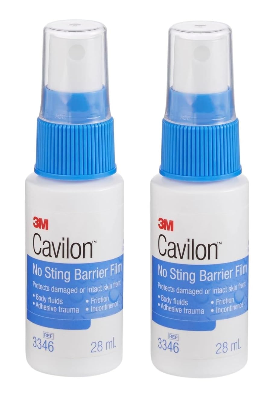 3m Cavilon No-Sting Barrier Film, Gentler Way to Protect Skin from Body Fluids, Adhesives, and Friction, Alcohol Free Barrier Film, Hypoallergenic and Latex Free, 28 ml Pump Spray - Pack of 2