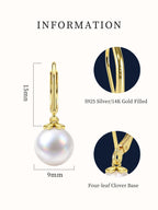 LOIPURI Genuine Freshwater Pearl Drop Earrings for Women 14K Gold Plated