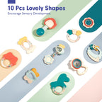 hahaland Baby Toys 0-6 Months - Baby Rattles Teething Toys 3-6 Month, Infant Toys 6-12 Months, Rattle Teether Grasping Shaker Toy Babies 3 4 5 6 Month Old Must Haves, Montessori Newborn Neutral Gifts