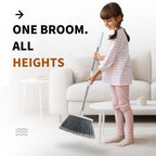 Broom, Outdoor Brooms for Sweeping Indoor, Adjustable 55" Pet Hair Removal Hevy Duty Broom for Floors Home Kitchen Garage Commercial Patio Industrial Snow (Pack of 2)