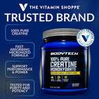 BodyTech Creatine Monohydrate Powder, Unflavored Micronized Creatine Formula for Men and Women, 5g per Serving, Pre Workout & Post Workout Supplement, Gluten Free, Sugar Free, 18 Oz, 102 Servings