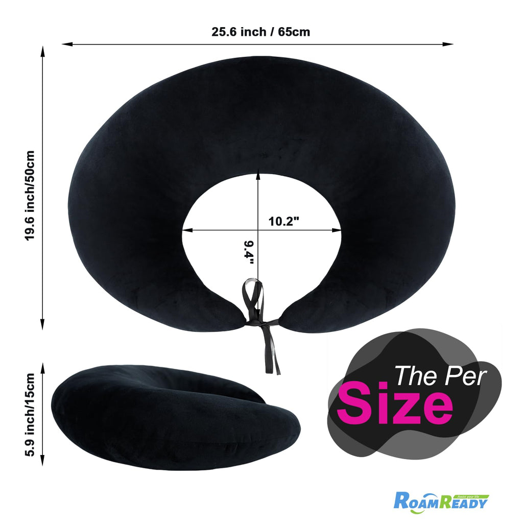 RoamReady BBL Pillow After Surgery for Butt Sleeping Sitting, Driving Donut Hemorrhoid Pillow, Seat Support Hip Cushion, Cotton BBL Post Surgery Recovery Must Haves (Upgraded)