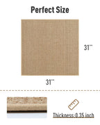 PADOOR Non Slip Stair-Treads Matching-Mat for Wooden Steps, Square Rubber Backing Non Slip Stair Landing Mat 30x30 inch