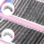 640Pcs Lash Extension Kit, DIY Eyelash Extension Kit Cluster Curl Individual Lashes with Lash Bond and Seal, Tweezers DIY Eyelash Extension Kit for Self Application At Home(30p+40p 8-15MM)