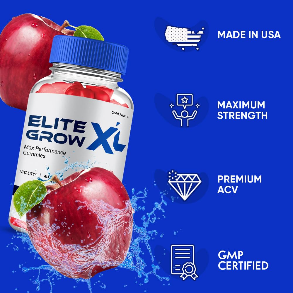 Gold Nutra (1 Pack) Elite Grow XL Gummies, Elite Grow XL Supplement, High Potency Max Performance, All Natural Formula