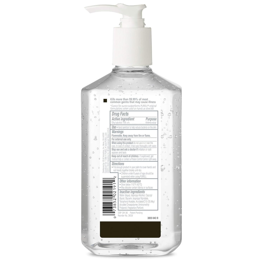 PURELL Advanced Hand Sanitizer Refreshing Gel, Clean Scent, 12 fl oz Pump Bottle (Pack of 12) - 3659-12