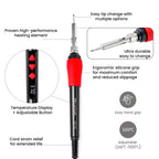 Soldering Iron Kit, 60W LED Display Digital Solder Pen, 5 Replaceable Tips, 21-in-1 Fast Heating with Solder Wire, Stand, Desoldering Pump, for Electronics Repair Hobby DIY 120V US Plug from Plusivo