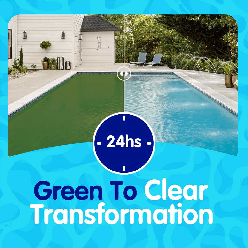 Eeziblue Monthly Algaecide for Swimming Pool, Pool Algaecide for Inground Pool & Above Ground Pool - Effective Monthly Treatment to Prevent Algae Growth up to 20,000 Gallons