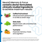NeuroQ Memory & Focus - Boosts Cognitive Performance & Brain Function - Neuroprotective Formula by Dr. Dale Bredesen - Gotu Kola Ginkgo Phosphatidylserine & Propolis - 60 Capsules (Pack of 2)