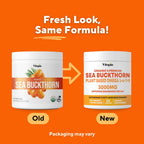 Organic Sea Buckthorn Extract Powder with Natural Omega 7 & Omega 3 6 9 for Heart Health, Skin, Immune Support - 100g Powder Supplement & 33 Day Supply - Non-GMO, Gluten-Free, Vegan-Friendly