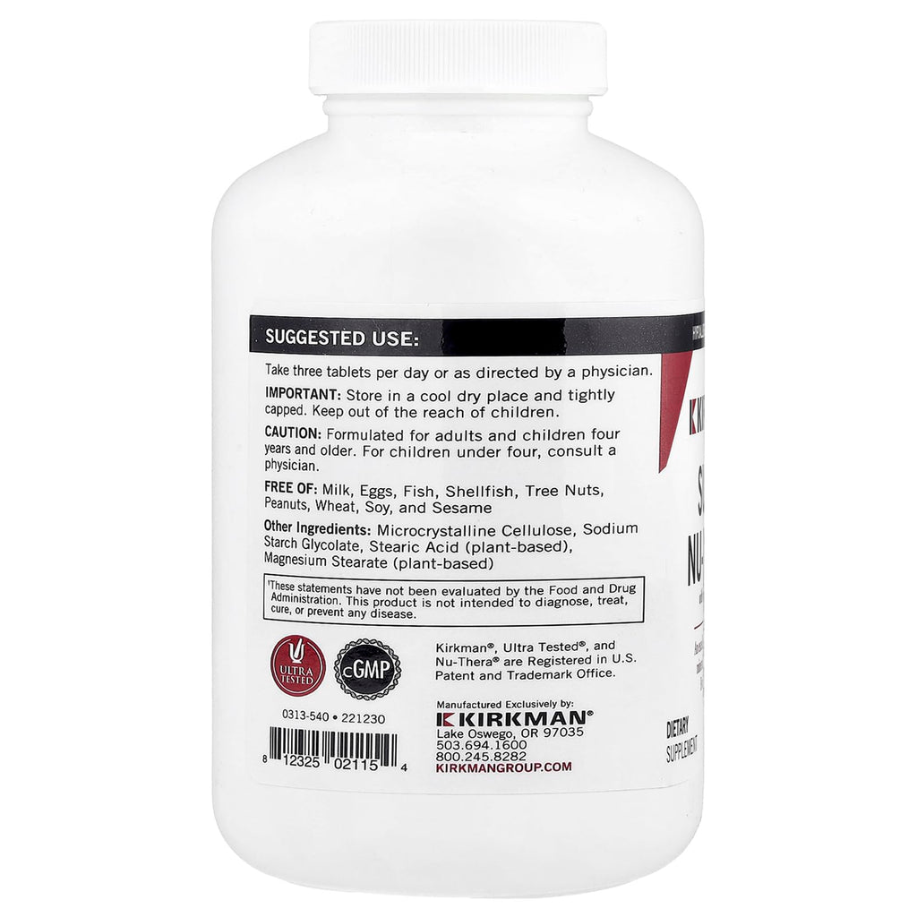 Super Nu-Thera with Extra P5P, 540 Tablets, Kirkman Labs