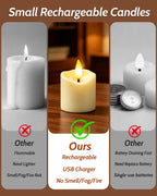NVJGROP 6 Pack Small Rechargeable Flameless Candles with Remote Timer