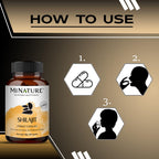 Shilajit Capsules - Non GMO Extract by mi Nature | 180 Veg Caps | Promotes Vibrant Energy & Vitality| 1000 mg | 100% Only Shilajit Extract Capsules | Fulvic Acid