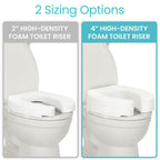 Vive Toilet Seat Riser Cushion for Seniors - Universal Fit - Raised Toilet Seat with High-Density Foam for Elongated & Standard - Firm Handle, Cushioned & Padded - Elevated Medical Handicap Lifter