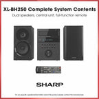 Sharp XL-BH250 Limited Edition 5-Disc Bluetooth Speaker System with USB, AM/FM, and Champagne Gold/Carbon Fiber Finish