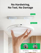 Bojim Wireless Waterproof Shower Light Rechargeable Motion Sensor Closet Ceiling Light, Magnetic Cordless Battery Powered Lights with Remote for Bathroom Stairs Shed