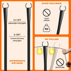 4 Pack 10Ft String Light Poles, Metal Poles with Fork for Outside Lights,Outdoor Metal Light Stand with Fence Brackets Hanging Lights for Garden Patio Wedding Backyard (4 PACK-Upgraded Version)