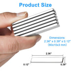 Heavy Duty Magnets, Caturledas 4 Pack Strong Rare Earth Neodymium Magnets with Double Sided Adhesive, Rectangular Bar Magnetic Strip for Refrigerator Calendar Office Whiteboard, 60x10x3 mm, Silver