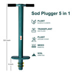 Rondauno Sod Plugger Bulb Planter Planting Tool, Easy to Assemble Garden Trasnplanter with Serrated Base for Planting Grass Plug for Digging Holes Tulips, Daffodils, Iris