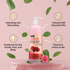 PRO NAIL - Healing Therapy Massage Lotion - Professional Pedicure, Body and Hot Oil Manicure, Infused with Natural Oils, Vitamins, Panthenol and Amino Acids (Sensual Rose, 32 Oz)