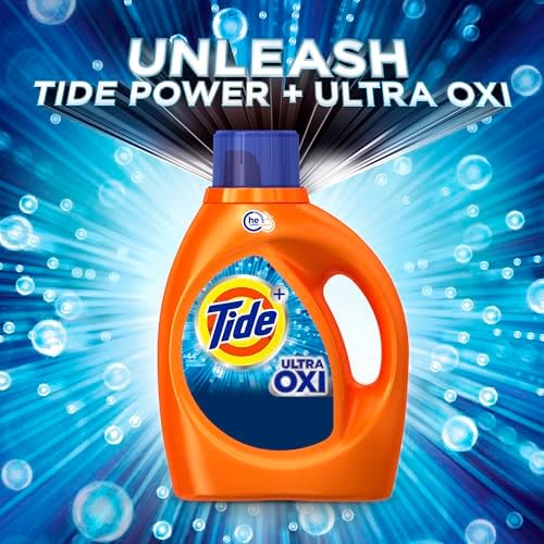 Tide Ultra Oxi Liquid Laundry Detergent, HE Compatible, 74 loads, 105 fl oz