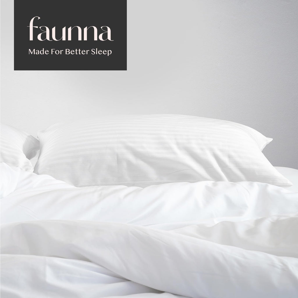 FAUNNA 600TC 100% Cotton Pillow Protectors, Standard Size (20x26), 4 Pack