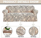 OQHAIR Stretch Prints Sofa Cover Dustproof Anti Slip Sofa Slipcover Universal with Skirt Sofa Cover for 3 Cushion Couch Furniture Protector Living Room -D-2Seat