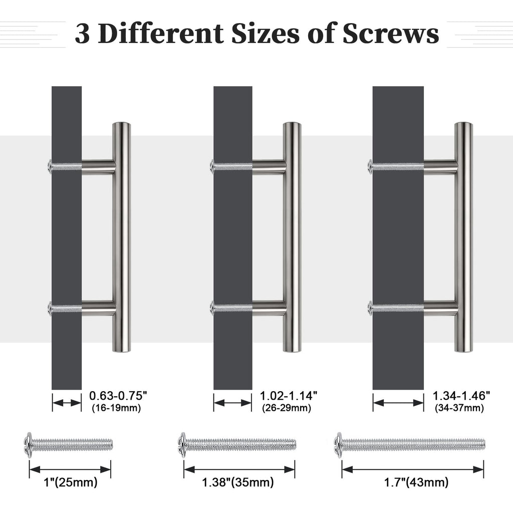 Gobrico 30 Pack 7-1/2" (192mm) Hole Centers Cabinet Pulls, Brushed Nickel Cabinet Handles, Modern Cabinet Furniture Pulls, Satin Nickel Drawer Pulls 10 Inch Total Length