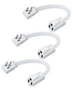 DEWENWILS 1 Ft Extension Cord with 3-Prong Flat Plug, 15A/1875W 14/3 SPT-3 Flat Wire, Space-Saving for Home Office Appliances & Electronics, ETL Certified, 3-Pack, White