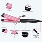 TOP4EVER 3 Barrel Curling Iron, 1-Inch Hair Crimper Tool for Women