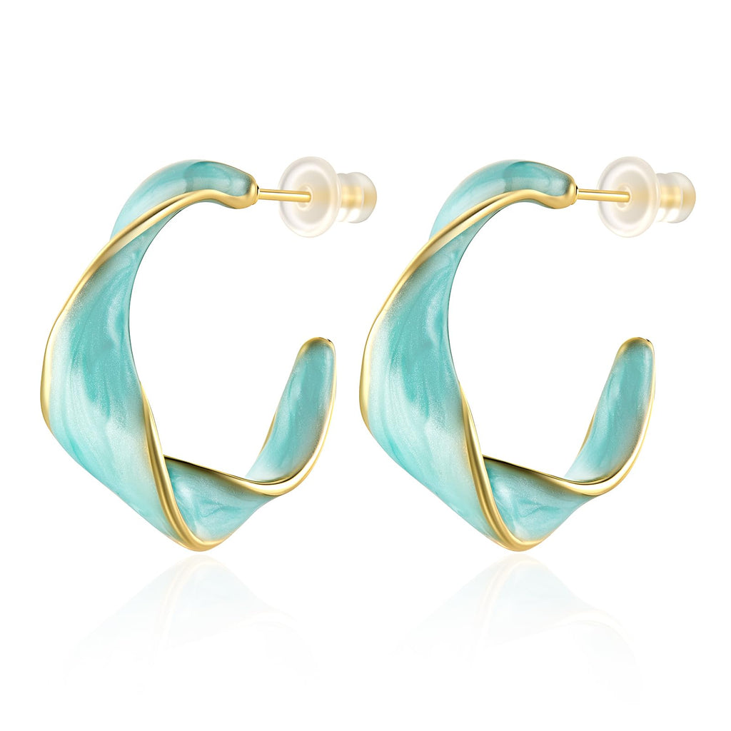 Cicy Bell Twisted Hoop Earrings for Women