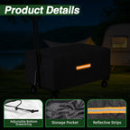 EVRBUL Outdoor Folding Wagon Cover, 38" L x 22" W x 20" H Heavy Duty 420D Waterproof Garden Cart Cover for Collapsible Wagon Carts with Portable Pocket Bottom Drawstring Reflective Strip, Cover Only