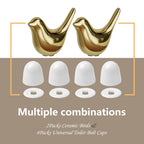 MENNTY 2Packs Ceramic Gold Birds Toilet Bolt Caps & 4Packs Universal Toilet Bolt Covers, Bathroom Decorative Toilet Floor Screw Cover Caps Easy Installation