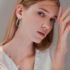 CiNily Big Gold Hoop Earrings Womens Opal Hoop Earrings 14K Gold Plated
