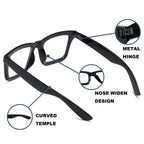 ZXYOO 4 Pack Oprah Style Reading Glasses for Women Men Blue Light Blocking Computer Square Metal Spring Readers +1.0