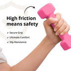 Portzon Weights Dumbbells 10 Colors Options Compatible with Set of 2 Neoprene Dumbbells Set,1-15 LB, Anti-Slip, Anti-roll, Hex Shape Pink