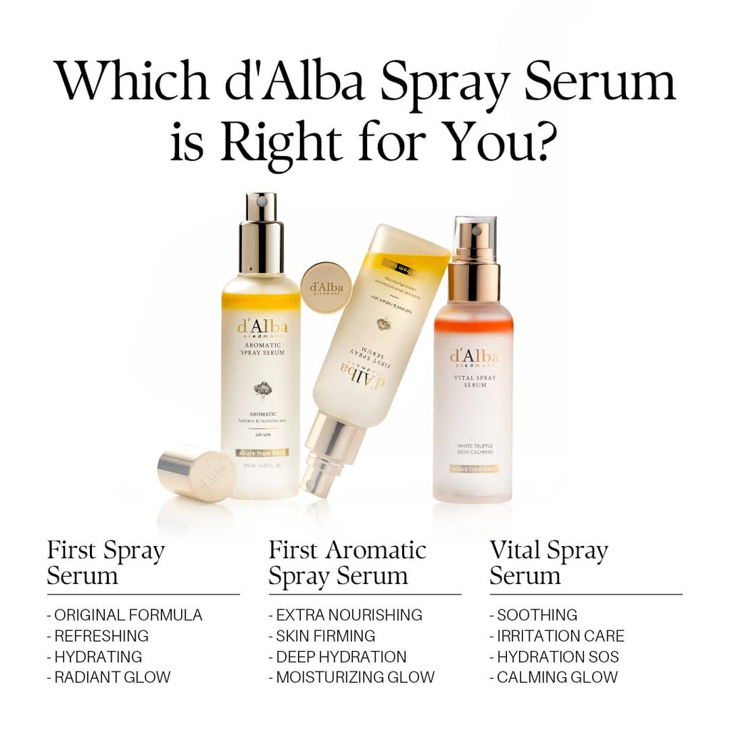d'alba Piedmont White Truffle Vegan Gift Set, 2 bottles First Aromatic Spray Serum, Deep Hydration & Antioxidant Care, Vegan Facial Mist