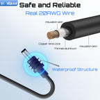 STARGEAR Starlink Mini Cable 6.5FT, 20AWG Replacement Starlink Mini DC Power Cable Starlink Mini Accessories, Starlink Power Cord Outdoor