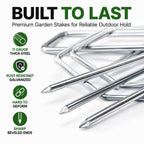 HOOPLE 200Pack 6 Inch 11 Gauge Galvanized Landscape Staples,Stakes for Outdoor Decorations, Anti-Rust Staples for Weed Barrier Fabric, U-Shaped Tent Stakes (200)
