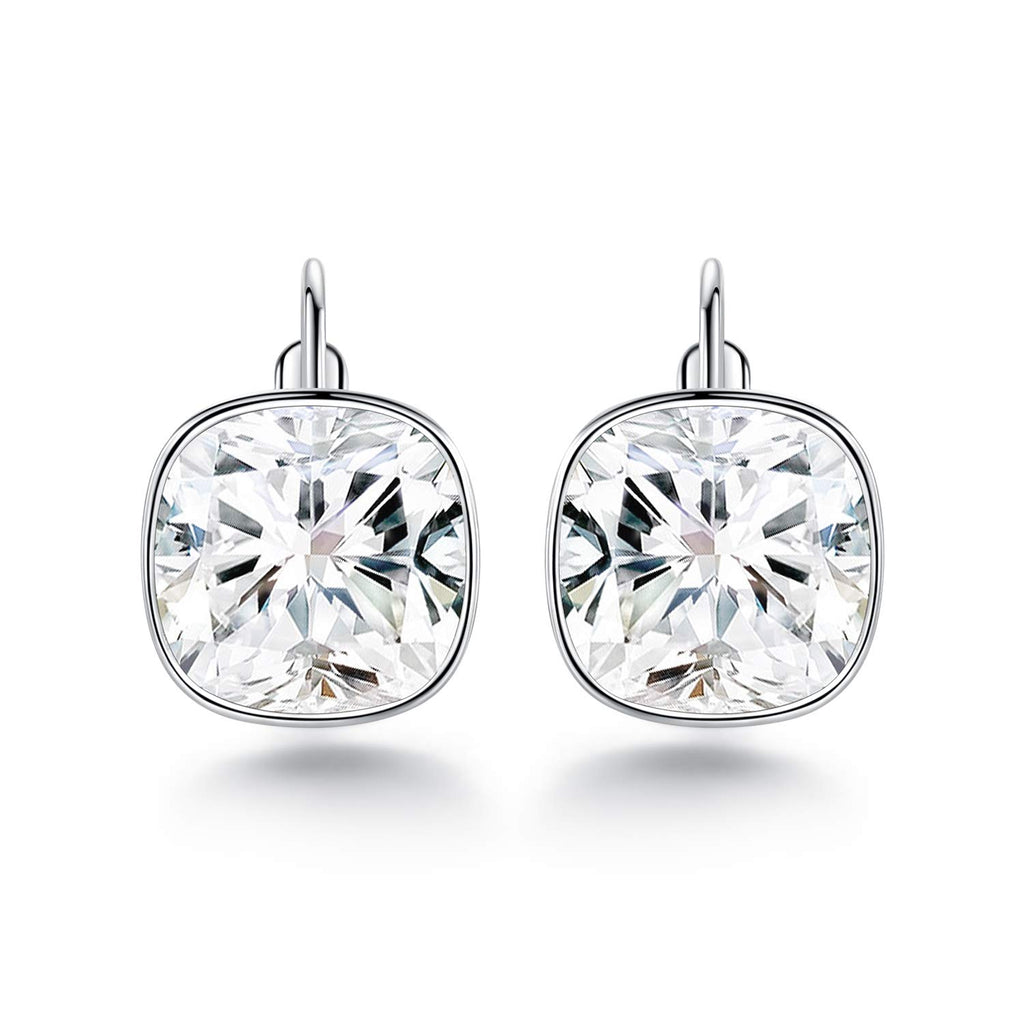 White Bella Drop Earrings Crystals 18K White Gold Plated Hypoallergenic Jewelry for Women