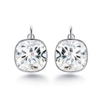 White Bella Drop Earrings Crystals 18K White Gold Plated Hypoallergenic Jewelry for Women