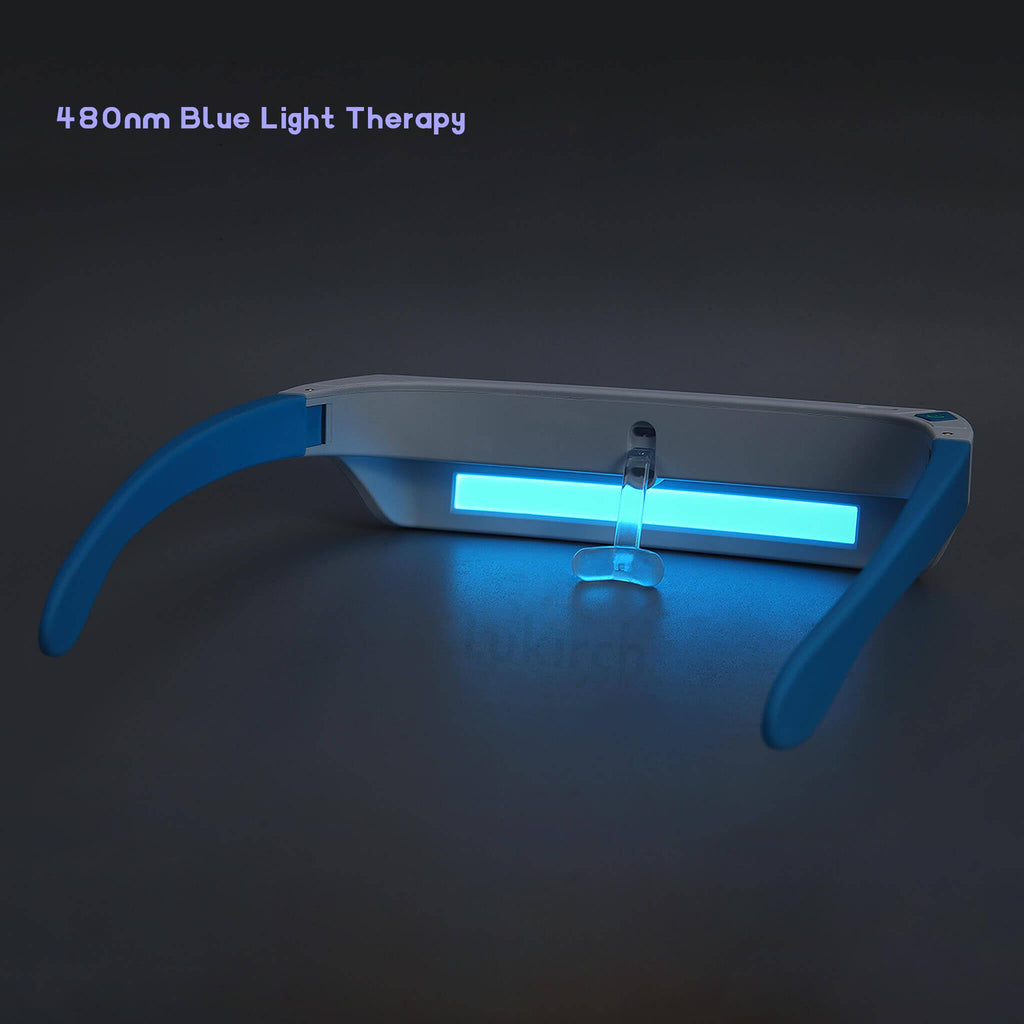 Lukirch Red Light Therapy Glasses 670nm – Eye Comfort & Visual Wellness, Blue Light Therapy Support for Sleep, Circadian Rhythm, Jet Lag & Seasonal Mood, Red & Blue (2-in-1)