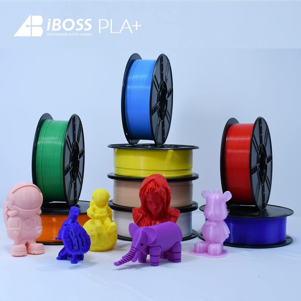 iBOSS Silk PLA+ Dual Color Filament 1.75mm, Bi-Color Shiny PLA Plus Finish, Smooth & Glossy, 1kg Spool (2.2lbs), Shiny Silk PLA PRO Coextruded Filament for 3D Printers (Silk Blue Black)