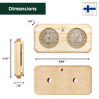 Northwood Sauna - Sauna Thermometer and Hygrometer 2 in 1 - Fahrenheit & Celsius - Handmade from Finnish Pine Wood - Luxurious Golden Metal Dials